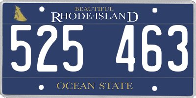 RI license plate 525463