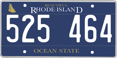 RI license plate 525464