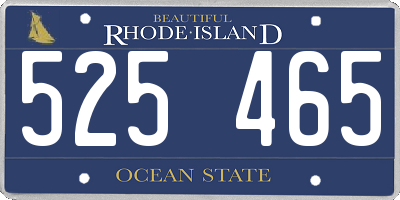 RI license plate 525465