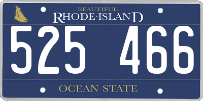 RI license plate 525466