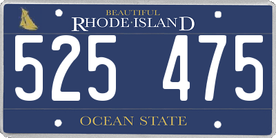 RI license plate 525475