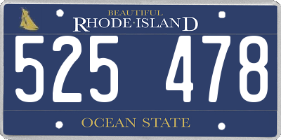 RI license plate 525478