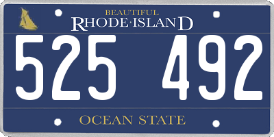 RI license plate 525492