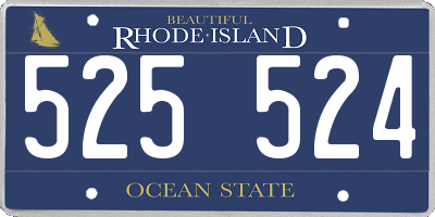 RI license plate 525524