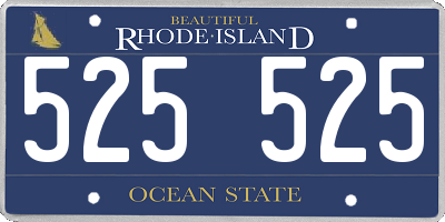RI license plate 525525