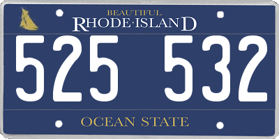 RI license plate 525532