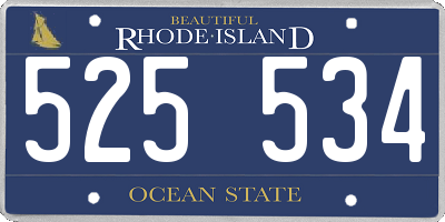 RI license plate 525534