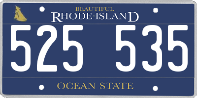 RI license plate 525535