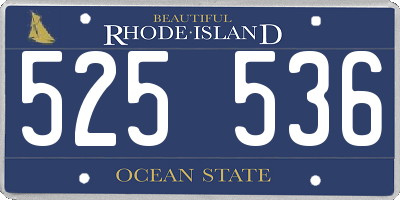 RI license plate 525536