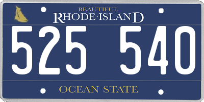 RI license plate 525540