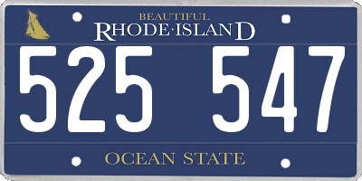 RI license plate 525547
