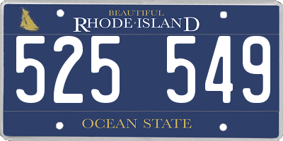 RI license plate 525549