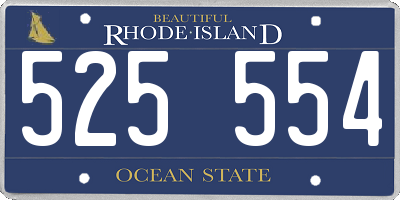 RI license plate 525554