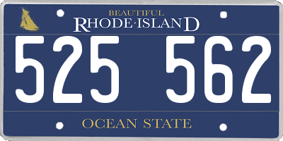 RI license plate 525562