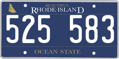 RI license plate 525583