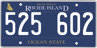 RI license plate 525602