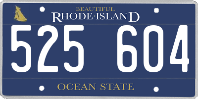 RI license plate 525604