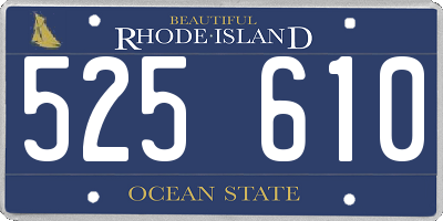 RI license plate 525610