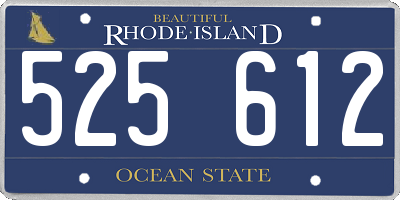 RI license plate 525612