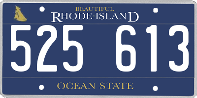 RI license plate 525613
