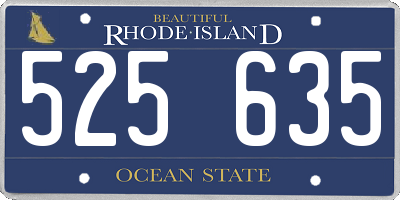 RI license plate 525635