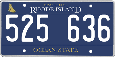 RI license plate 525636