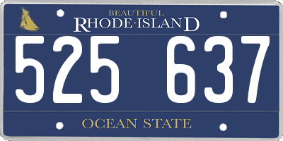 RI license plate 525637