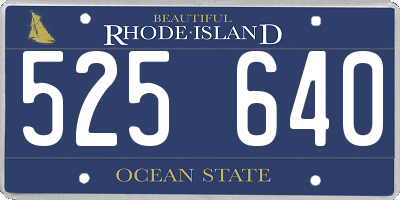 RI license plate 525640