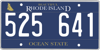 RI license plate 525641
