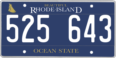 RI license plate 525643