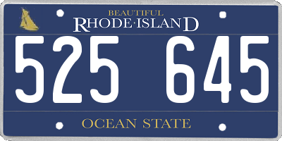 RI license plate 525645