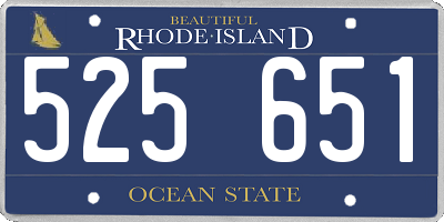 RI license plate 525651
