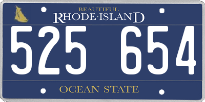 RI license plate 525654
