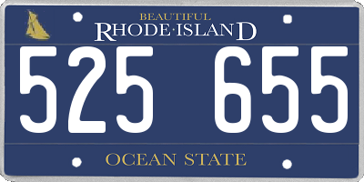 RI license plate 525655