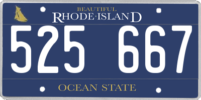 RI license plate 525667