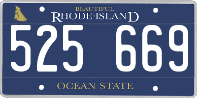 RI license plate 525669