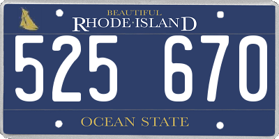 RI license plate 525670
