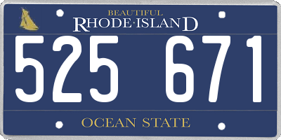 RI license plate 525671