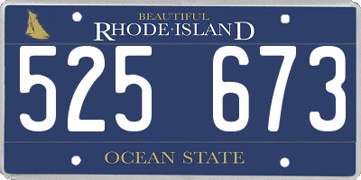RI license plate 525673