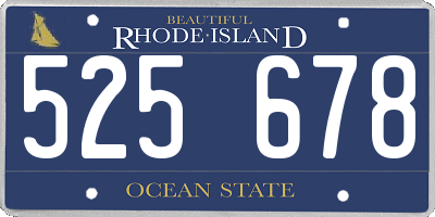 RI license plate 525678
