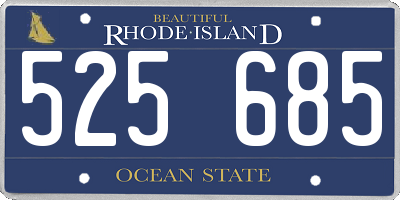 RI license plate 525685