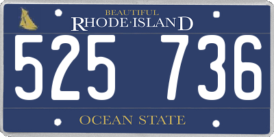 RI license plate 525736