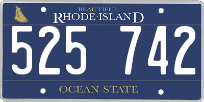 RI license plate 525742