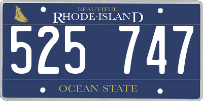 RI license plate 525747