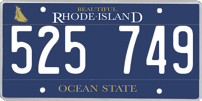 RI license plate 525749