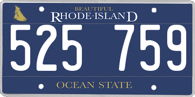 RI license plate 525759