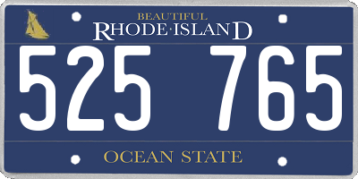 RI license plate 525765