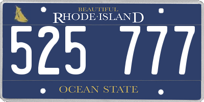 RI license plate 525777