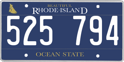 RI license plate 525794