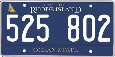 RI license plate 525802